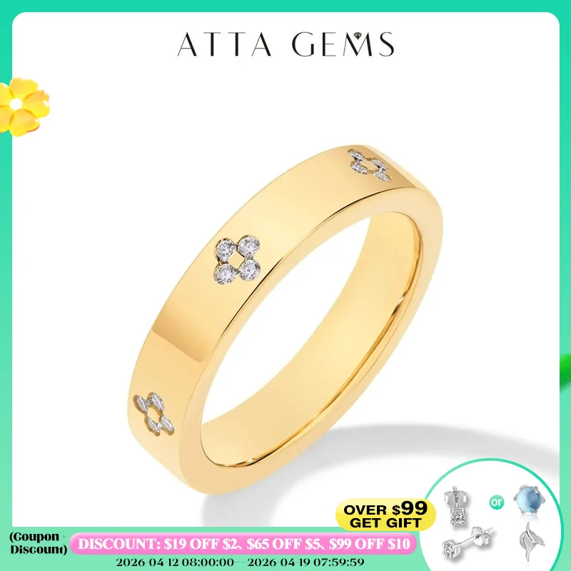 

ATTAGEMS Luxury D Color Round Cut 1.25mm Moissanite Wedding Band Rings For Women S925 Sterling SIlver Flowers Shape Fine Jewelry