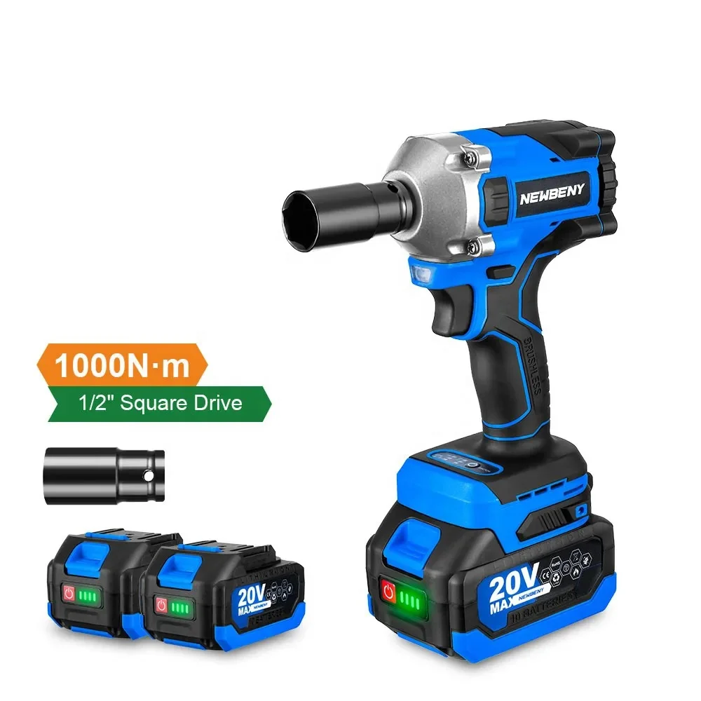 

1000N.m Torque Brushless Electric Wrench 1/2 Inch Efficient Cordless Electric Impact Wrench Power Tool For Makita Battery