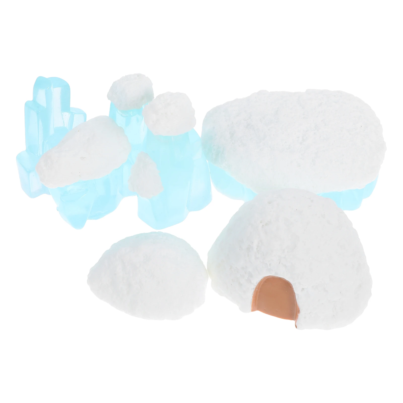 

6 Pcs Bear Resin Landscape Statues Resin Micro Landscape Plastic House Decorations Garden Ornaments Arctic House