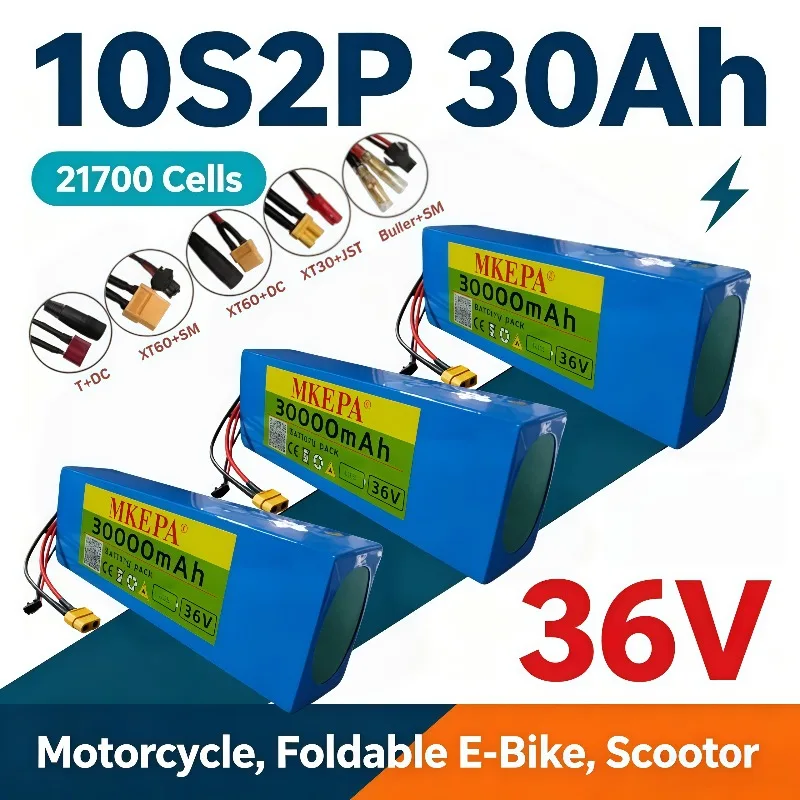 New 10S2P 36V 30Ah 21700 5C High‑Discharge Lithium‑ion Battery Pack with BMS for Motorcycle E‑Bike Electric Scooter
