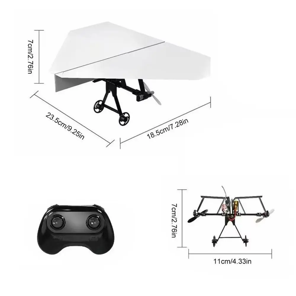 Lustiges DIY Papierflugzeug-Bausatz Faltbares Leichtgewicht Ferngesteuertes Flugzeug Elektrisch Betriebenes Flugzeugmodell Geschenk – Detail 1