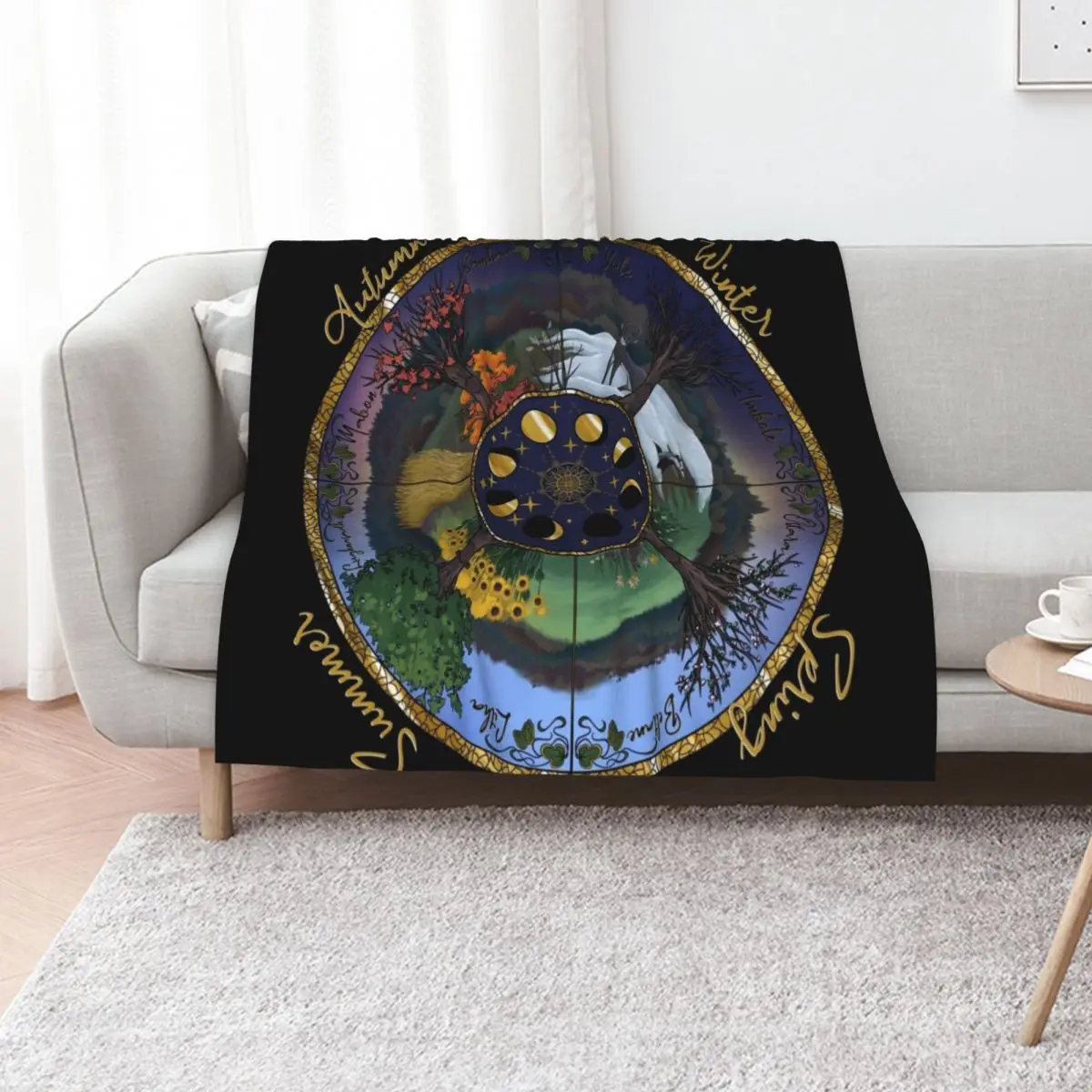 Wheel of the year Throw Blanket christmas gifts cosplay anime Stuffeds Retros heavy to sleep manga Blankets