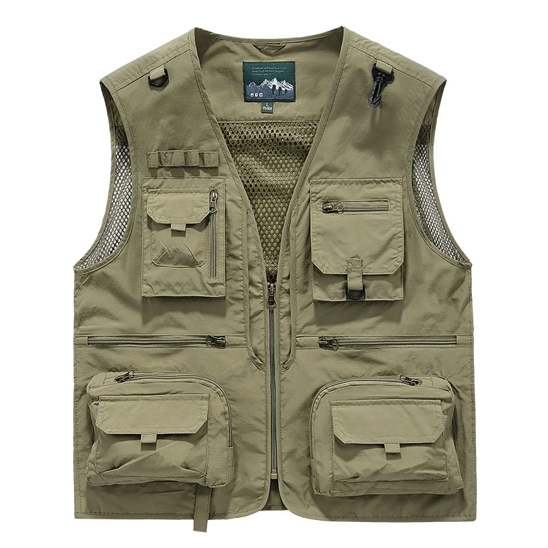 

Summer Men Unloading Tactical Vest Coat Casual Men's Photographer Waistcoat Mesh Work Sleeveless Jacket Tools Pocket 6XL