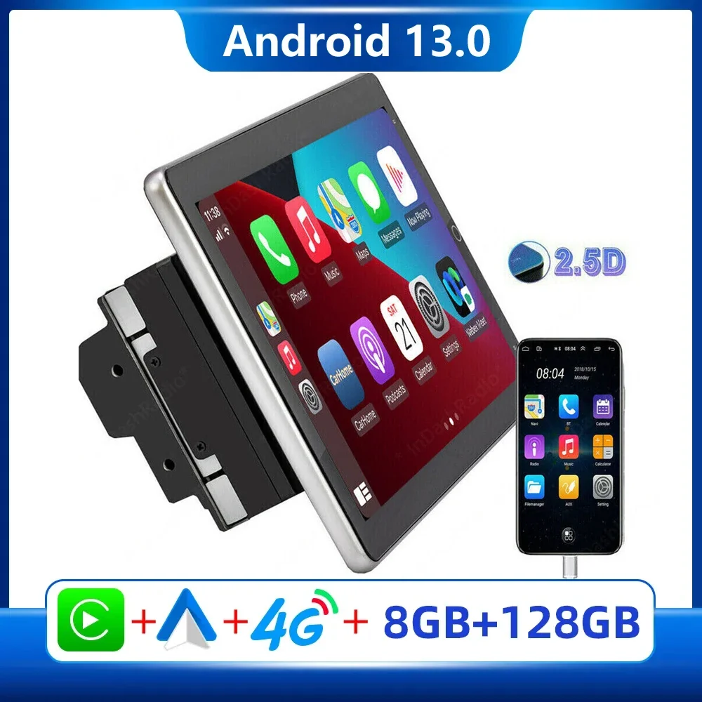 

2Din Wireless Carplay/Android auto Rotatable Car Radio With 10.1''inch Touch Screen Car Multimedia Player Bluetooth FM Radio