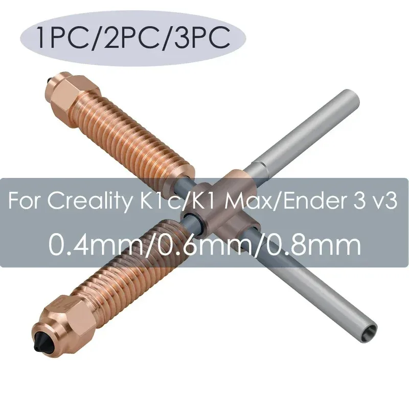 K1C Quick-Swap Nozzle Set for Creality K1 Max K1C Ender-3 V3 Copper Titanium High Flow Nozzles 0.4mm 0.6mm 0.8mm Upgrade