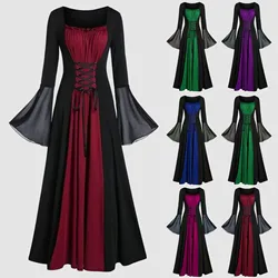 Halloween Medieval Renaissance Vampire Dress for Women Vintage Cosplay Pirate Costume Witch Carnival Dress Up Party 2025