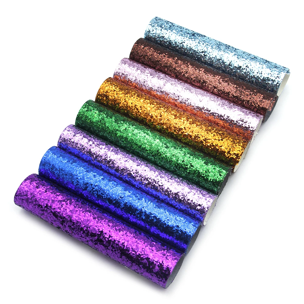 20*33cm Chunky Glitter Faux Synthetic Leather Fabric For Bows Leather Sheets Crafts DIY Handmade Material,1Yc5788