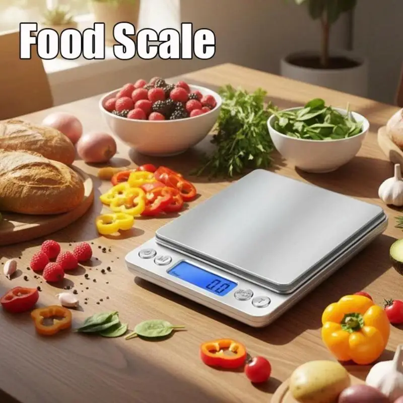 Rechargeable Digital Kitchen Scale 3000g/0.1g High Precision Cooking Baking Food Weight Scale