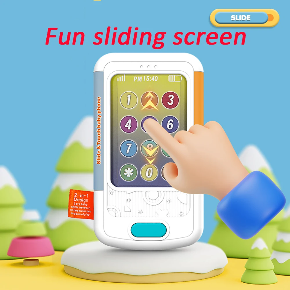 Bambini Touch Screen Smart Phone Toys illuminazione educazione precoce del Puzzle simulato giocattolo di storia musicale per bambini