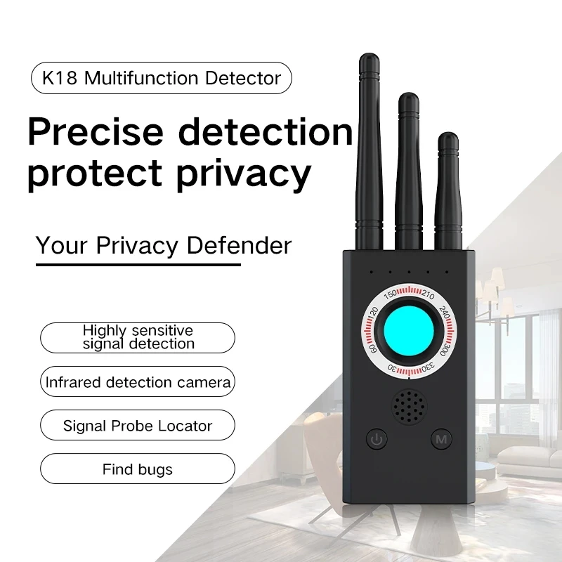 Hidden Camera Detector Anti Candid Cam Lens Privacy Protection Wireless RF Signal Scanner GPS Locator Spy Bug Garget Finder
