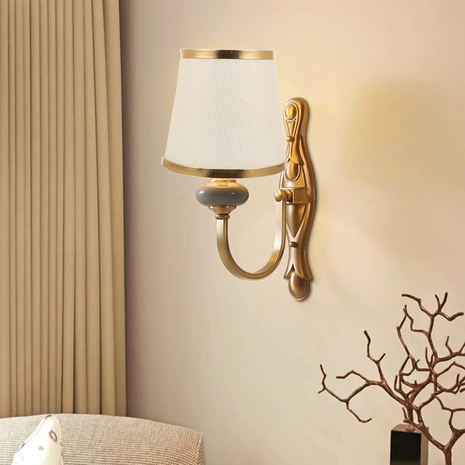 

1 pc Cloth Lampshade 22Cm Round Fabric Shade For Ceiling Pendant Light Dust Insect Proof Home Decor Lamp Shade