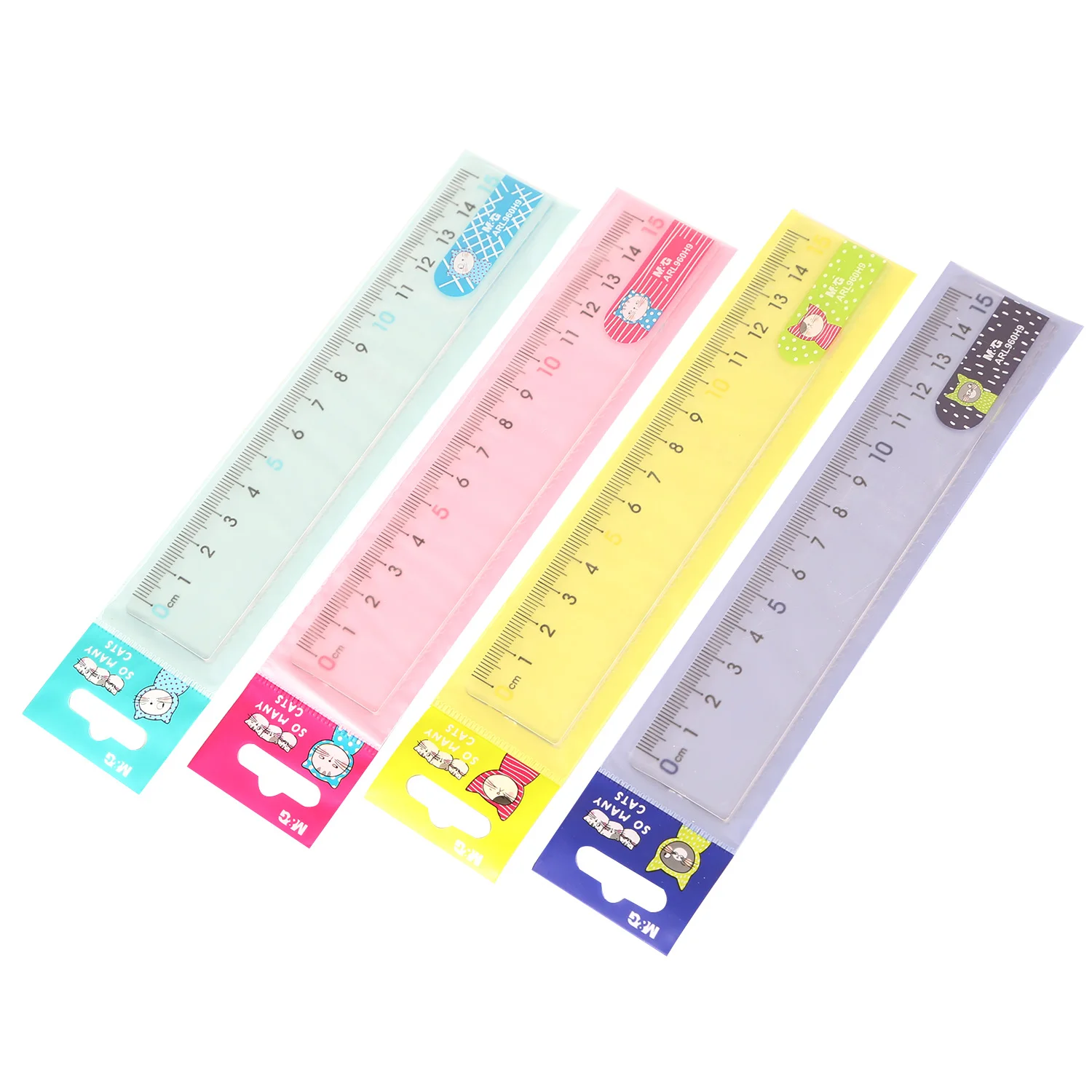 M & G so Many Cats Best Selling 15Cm Plastic Big Digital Custom Straight Ruler for School Supply
