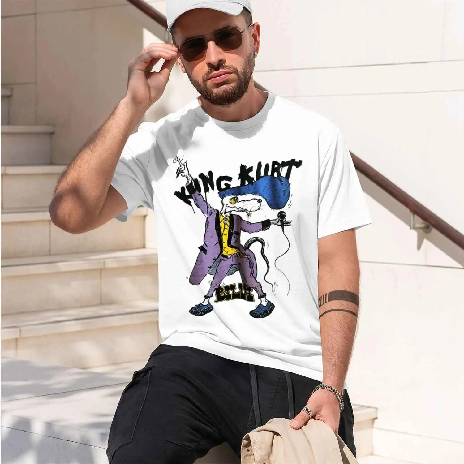 Graph Style Men's T-Shirt King Kurt Rock And Roll Theme Summer Casual Wear For Lovers And Fans Of Class Rock Culture 2026 New Mo