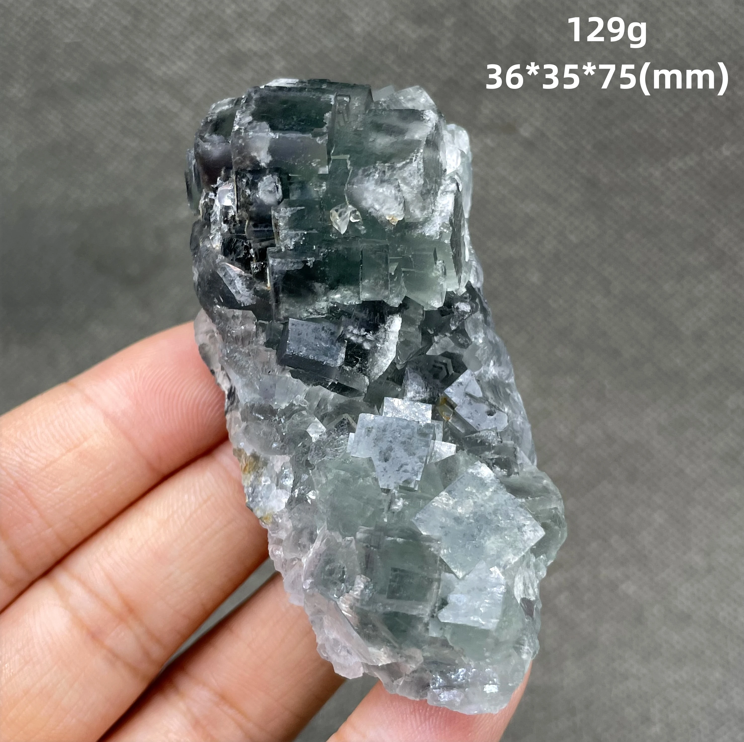 NEW! 129g natural Cube stepped shape green fluorite mineral specimen stones and crystals