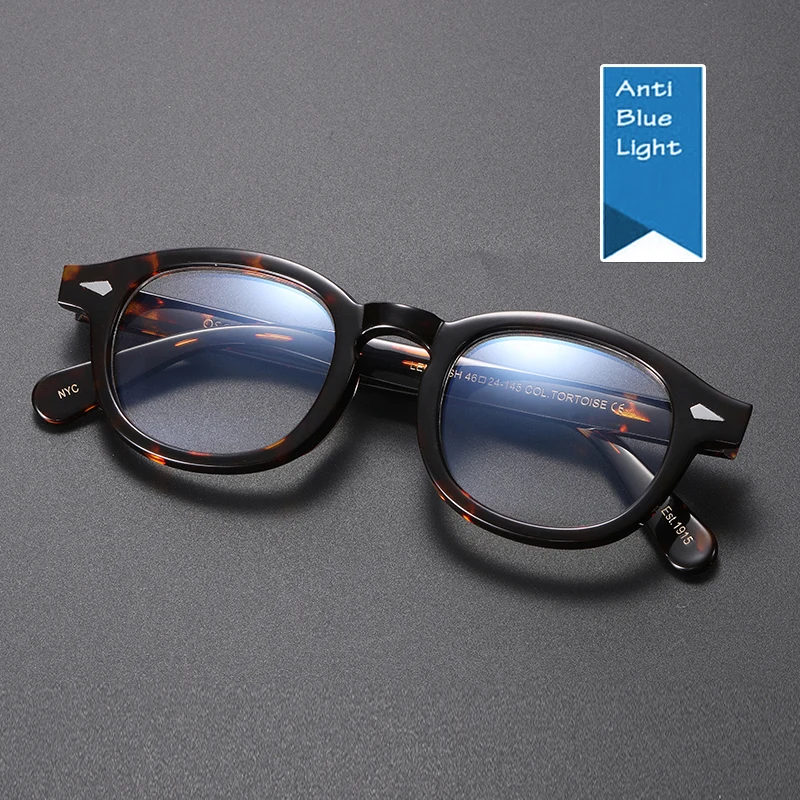 Lemtosh Anti lumière bleue lunettes homme Johnny Depp lunettes femme marque de luxe Vintage acétate cadre ordinateur téléphone lunettes