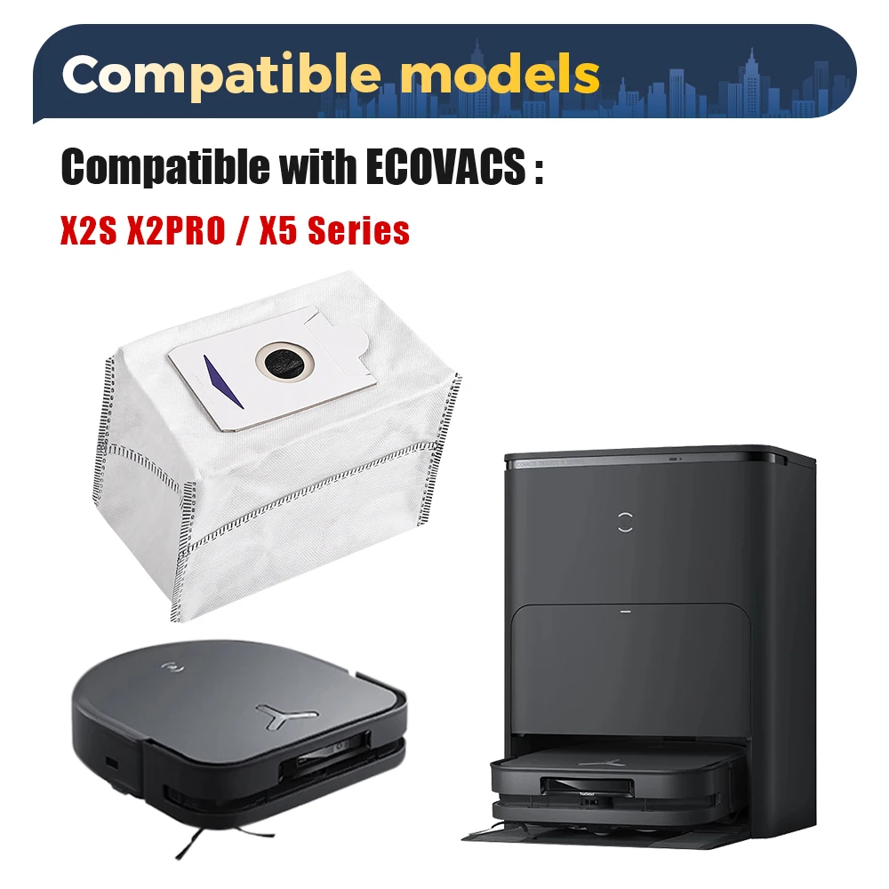 Spazzola a rullo Spazzola laterale Filtro Hepa Sacchetti per la polvere Parti per Ecovacs Debot X5 OMNI / X5 PRO OMNI / X5 PRO/X5 Max Aspirapolvere