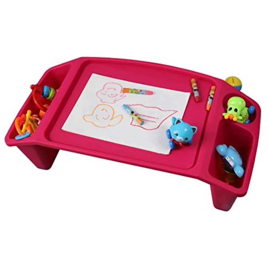 

Lap Desk Tray, Portable Activity Table, Pink, Red