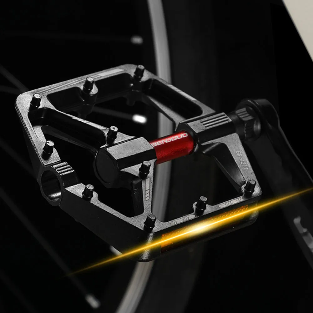 

Ультралегкие велосипедные педали Double DU Bearing с отражателями, платформенные педали для велосипеда, противоскользящие, безопасные для ночной езды