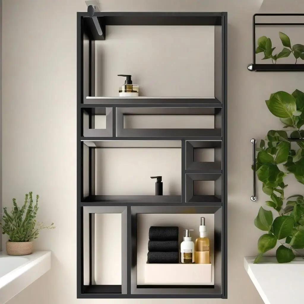 Black Walk-in Shower Wall with Shelf - 35.4x76.8 ESG Glass & Aluminum