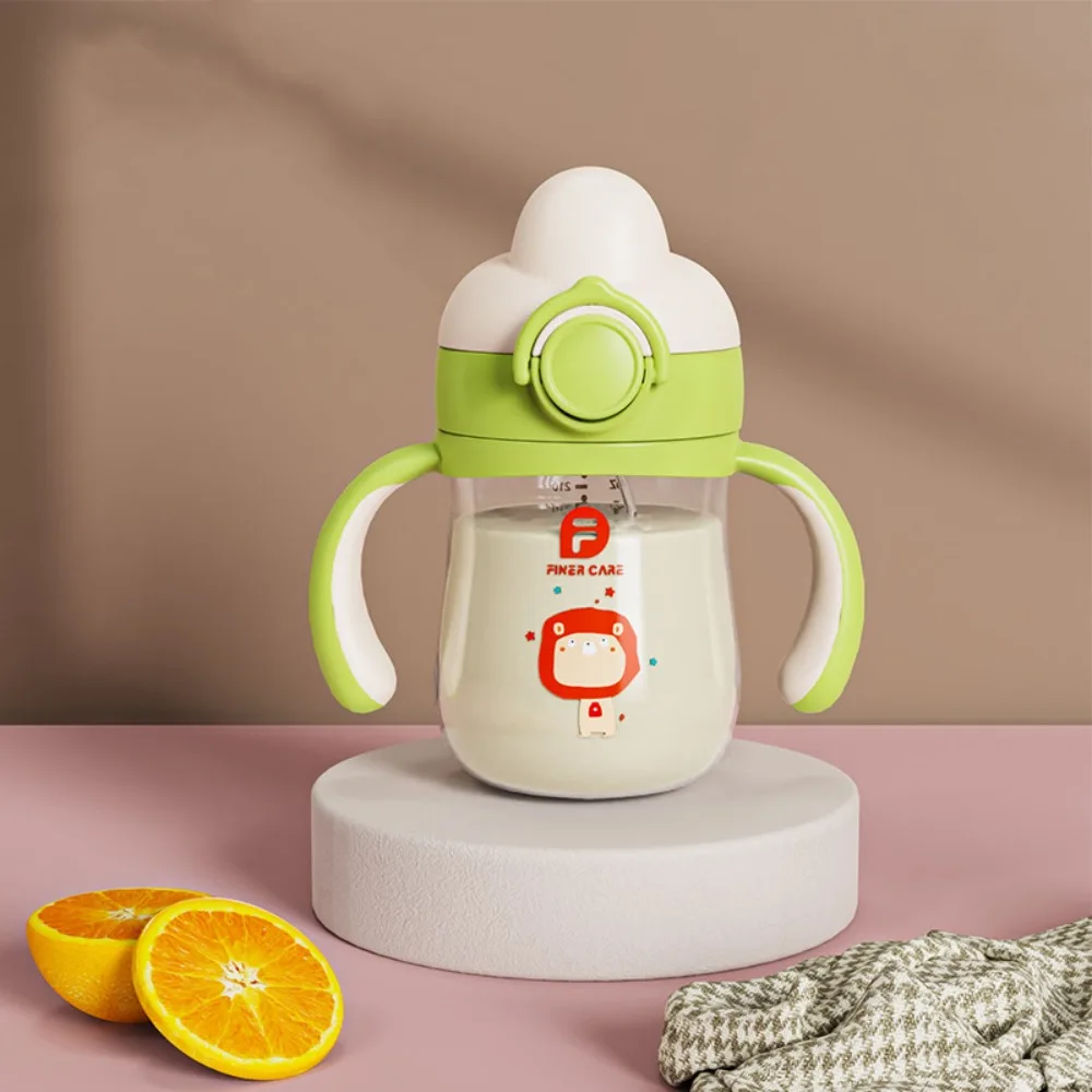 漫画の動物の形をしたベビートレーニングカップ,重力ボール,ふた付き,ダックビル,BPAフリー,再利用可能なシッピーカップ,240ml