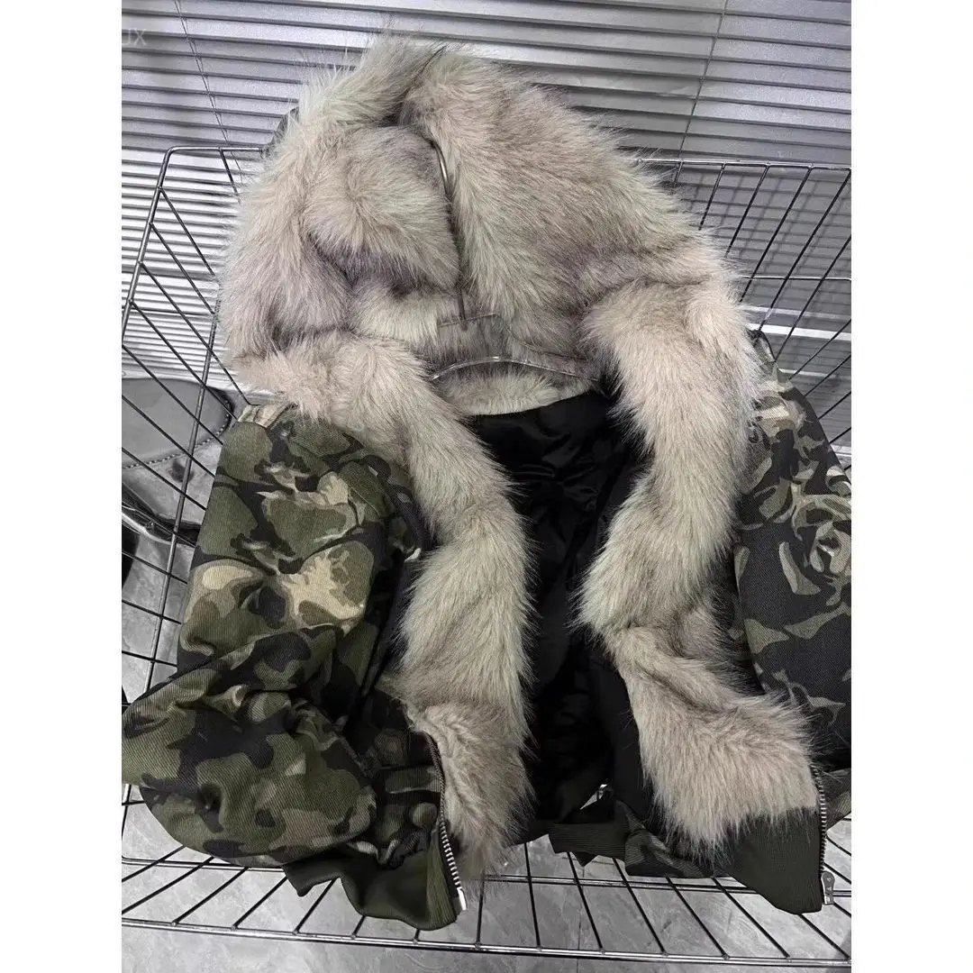 Winter Jacket Women Thick Chaquetas Para Mujer Streetwear Punk Gothic Fleece Coat American Camouflage Parkas