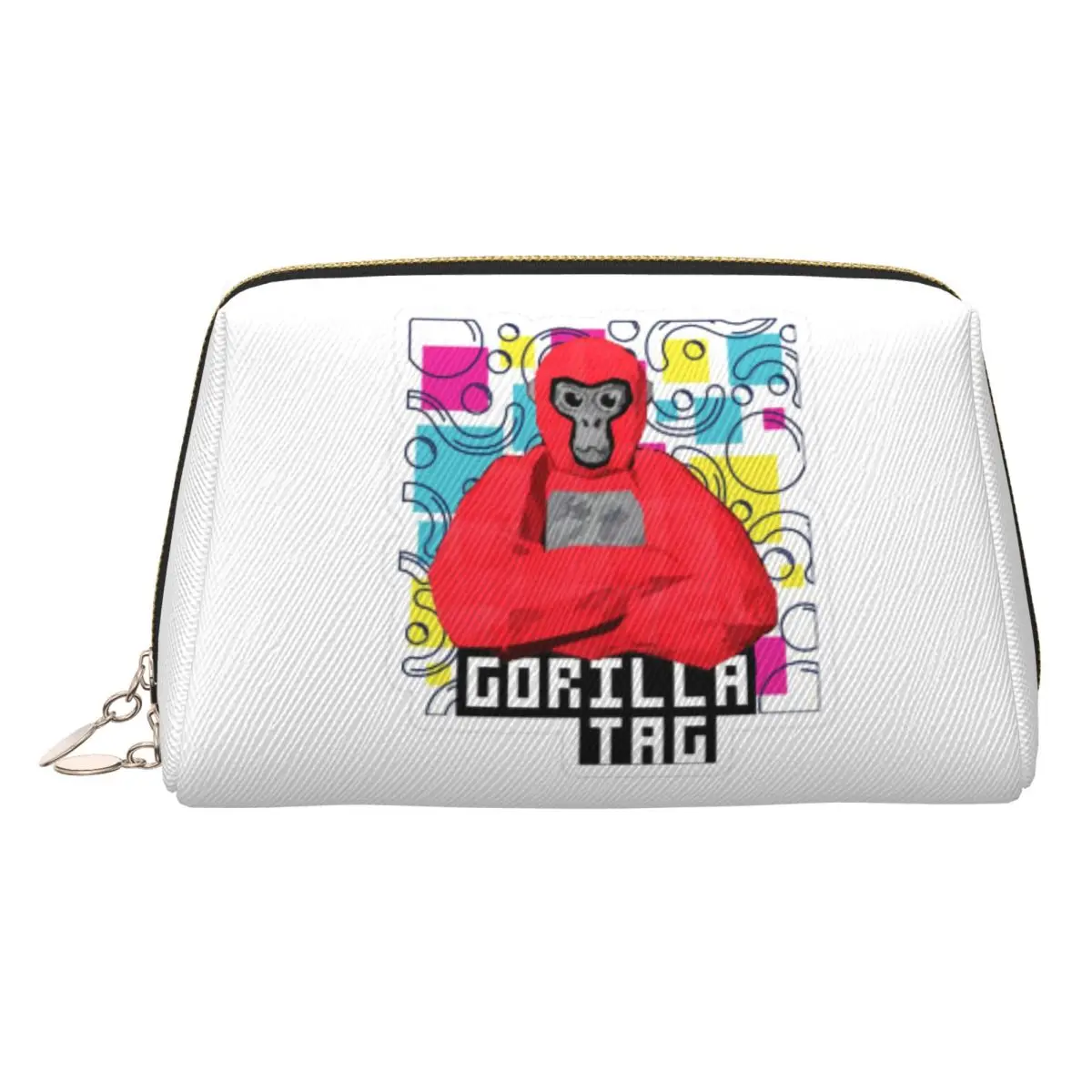 Gorilla Tag Cools Red Women Cosmetic Bag Travel Makeup Organizer Pouch Toiletry Storage Dopp Kit Case