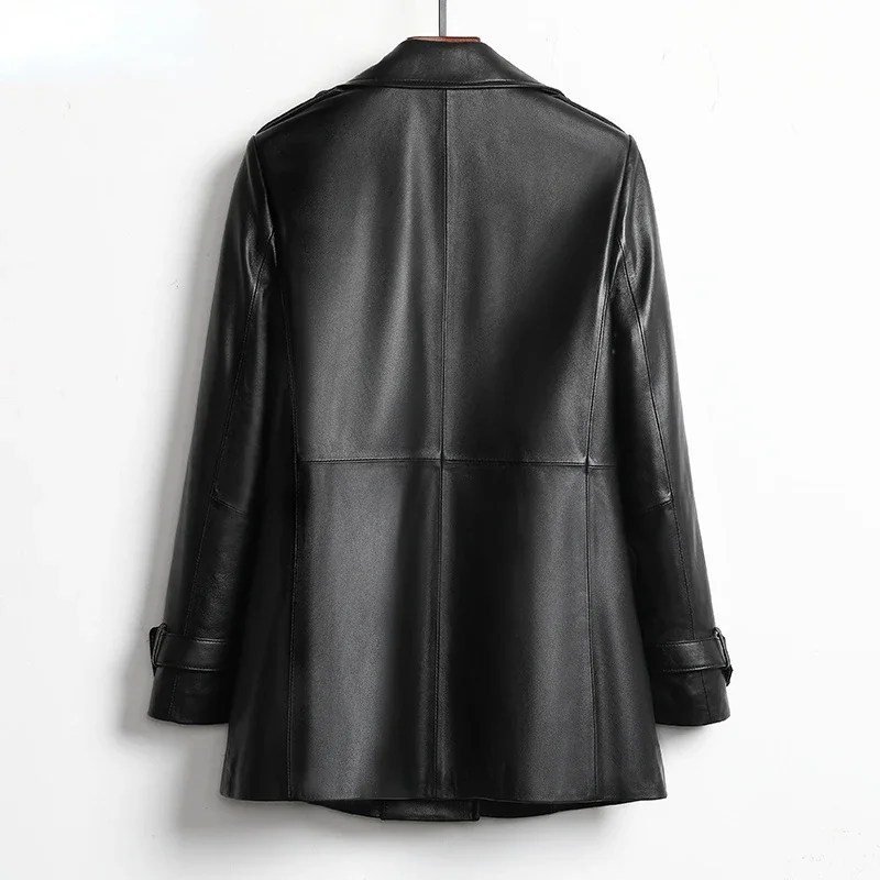 YOLANFAIRY Giacca da donna Primavera in vera pelle 100% giacche di pelle di pecora per donna Nero Moto Donna Abbigliamento Veste Femme