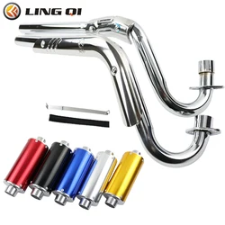 LING QI Motorcycle Exhaust Muffler Silencers Pipe Assembly Kit For XR CRF50 50cc 110cc 125cc Motorcross