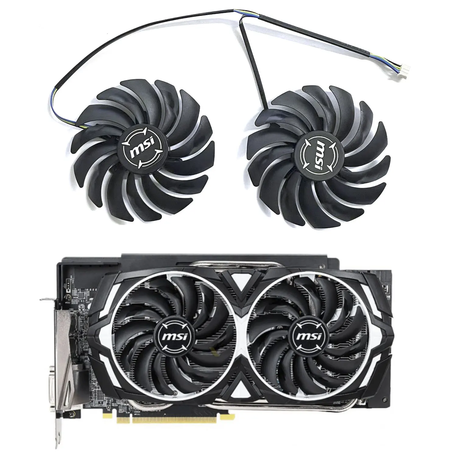 95MM 4PIN PLD10010S12HH RX 590 580 GPU fan for MSI Radeon Rx590 580 570 Armor OC graphics card cooling