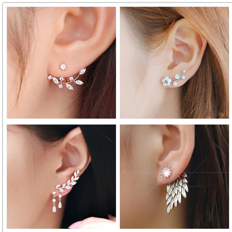 Luxury Crystal Flower Drop Dangle Earrings for Women Fashion Statement Wedding Ear Jewelry Accessory Pearl Party Wholesale