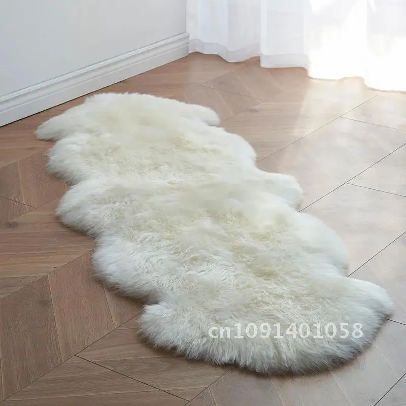 

Soft White Faux Fur Area Rugs Kids Living Room Bedroom Shaggy Floor Chair Mat Home Decoration Sheepskin Plush Bedside Carpet