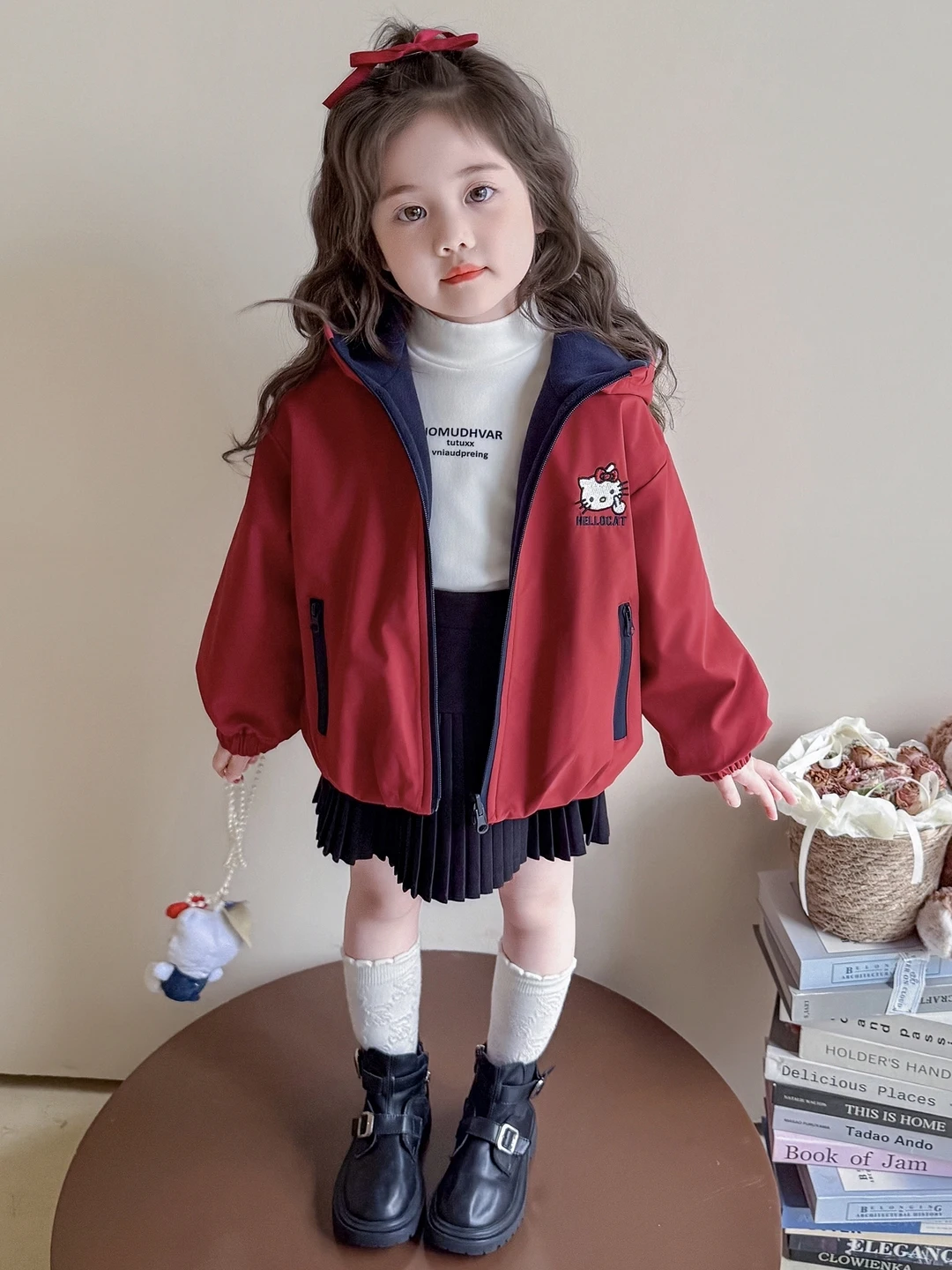 

Детское зимнее пальто из хлопка с капюшоном Thiened Fce, теплое пушистое пальто с принтом, длинная застежка-молния