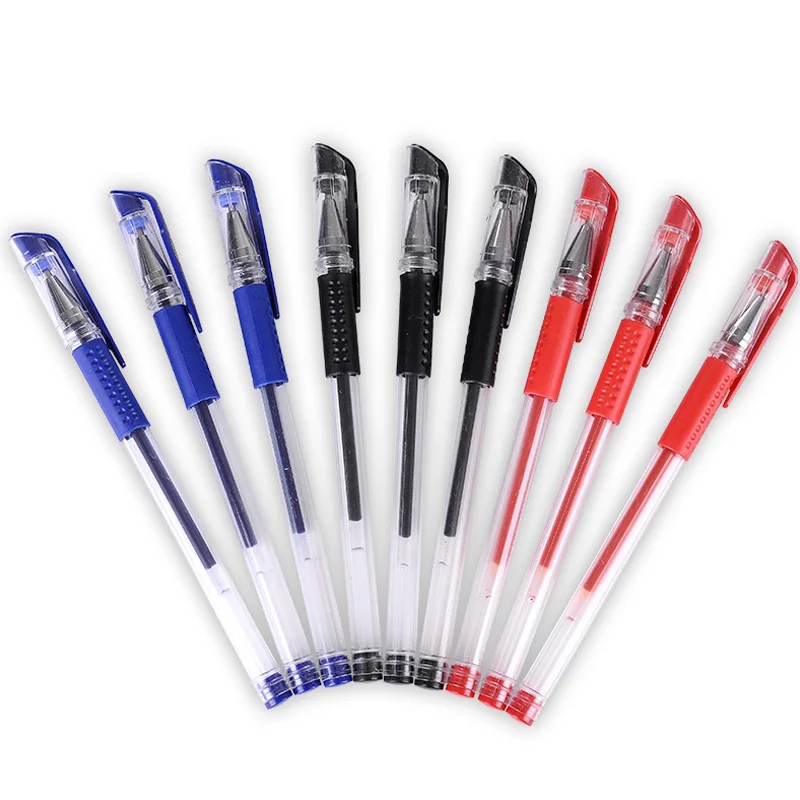 

12Pcs 0.5mm Bullet Gel Pen Black Ink Refill Office Stationery Student Exam Black Signature Pen for School Office Supplies Pens