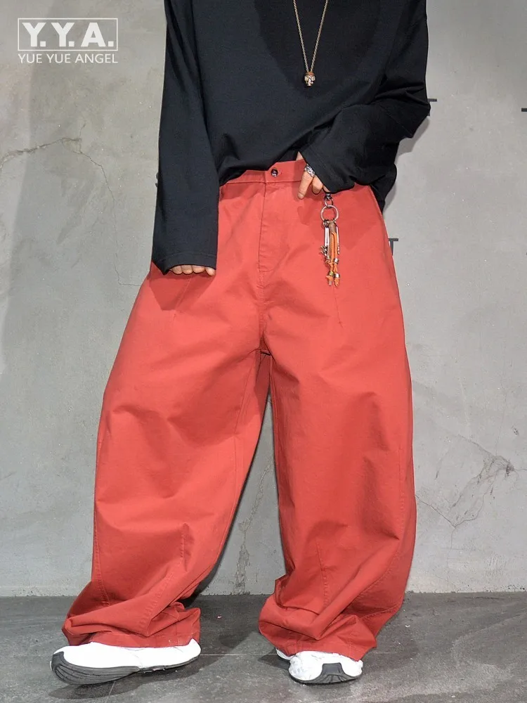 Fashion Versatile Mens Outside Spring Autumn Casual Cargo Pants Mid Waist Loose Fit Solid Color Straight Trousers Wide Leg Pants