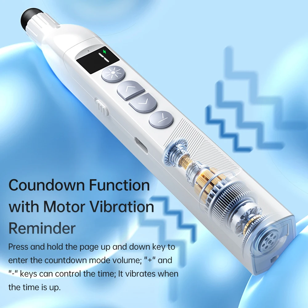 Wireless Laser Presentation Pointer with Telescopic Stick Stylus Pen for Touchscreen RF2.4G Remote Control Clicker Pen