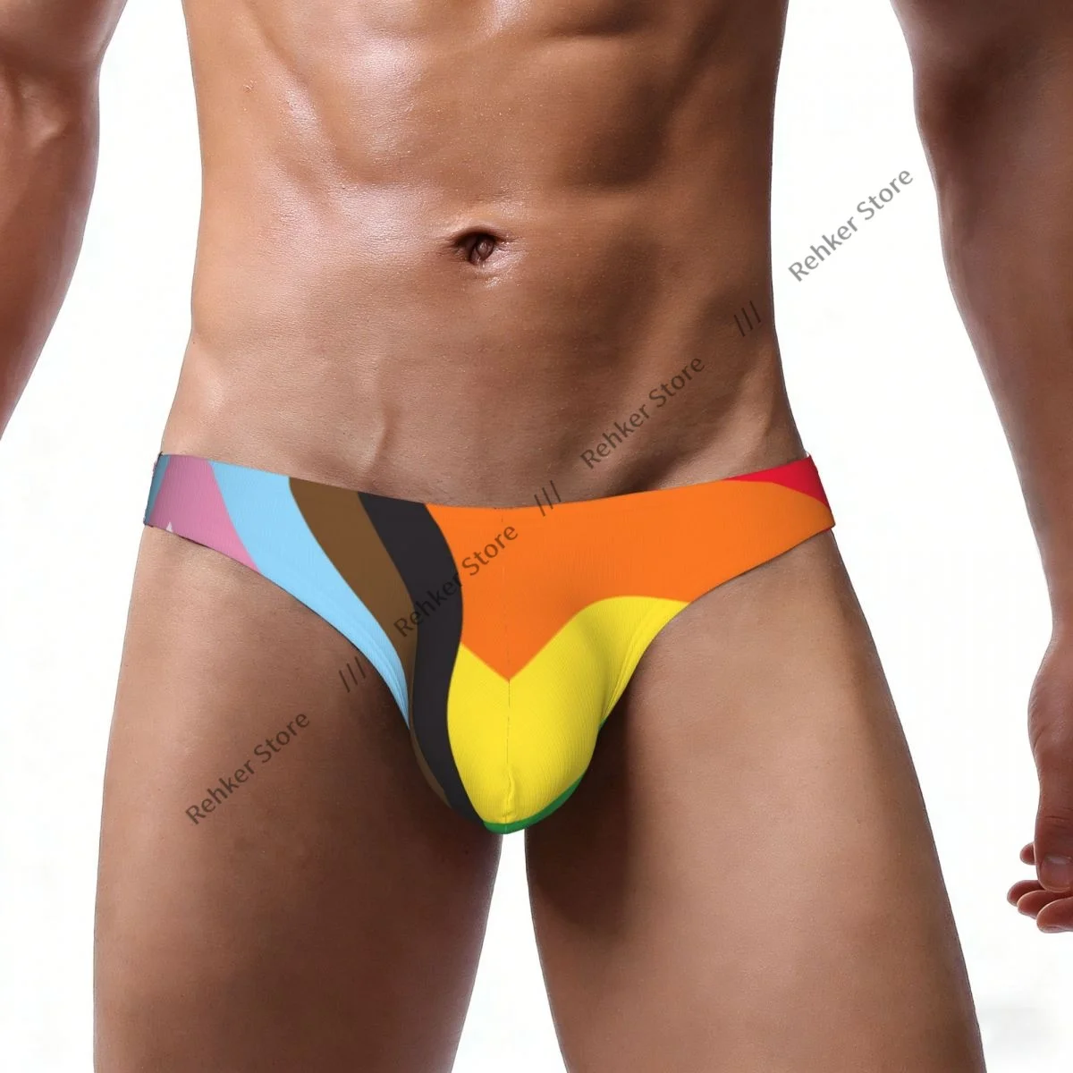 Men's Panties Male Briefs Rainbow Flag Gay Pride Sexy Underwear Man Bikini Underpants