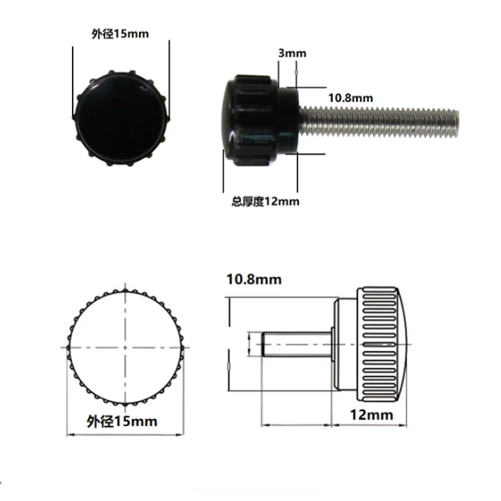 1Pc M3 M4 M5 Bakelite Head Handle Hand Tight Adjustable Knob With 304 Stainless Steel Screw 6mm-50mm
