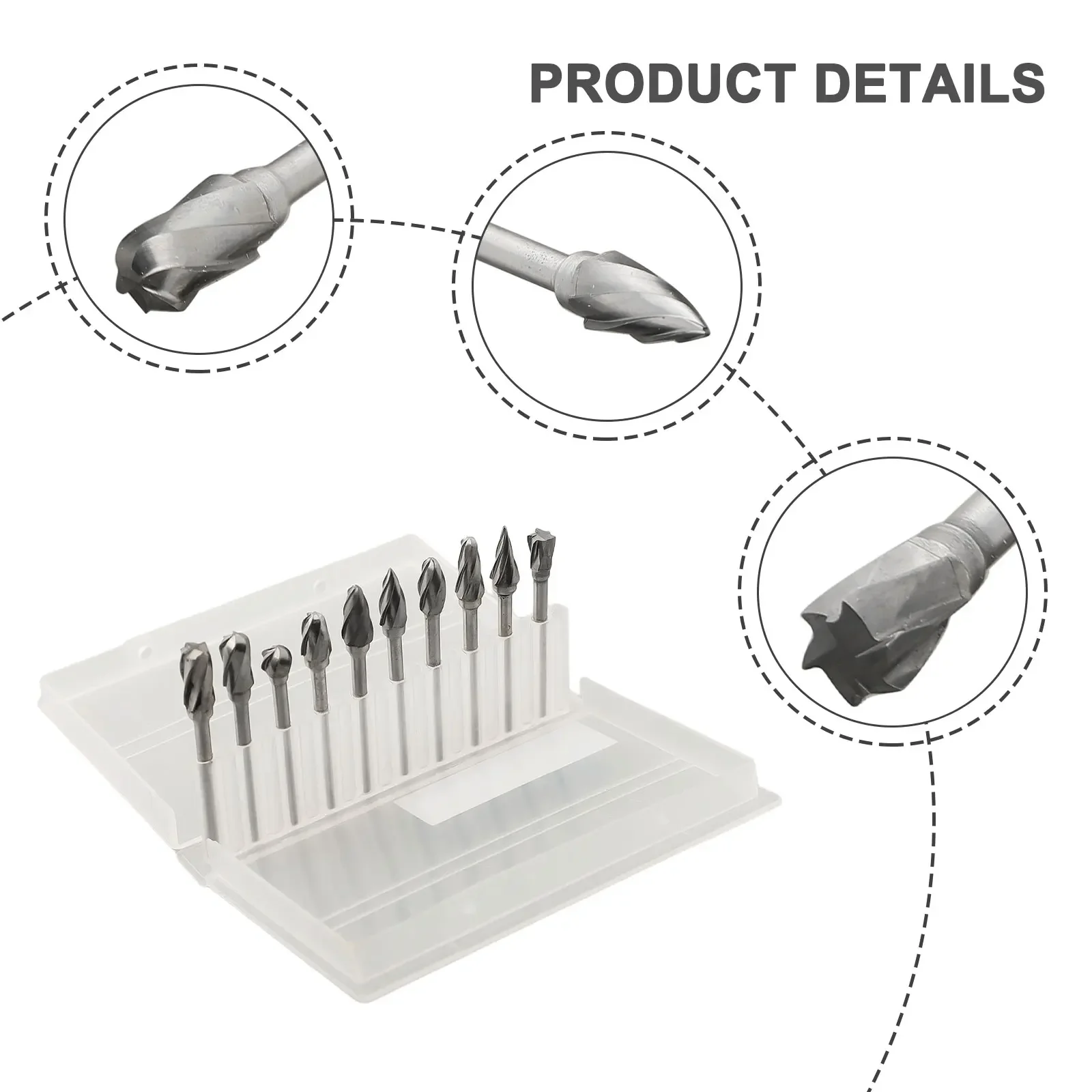 Alumínio Carbide Rotary Burrs Set, Aluma Cut, Adequado para a maioria das pequenas ferramentas rotativas, 10pcs