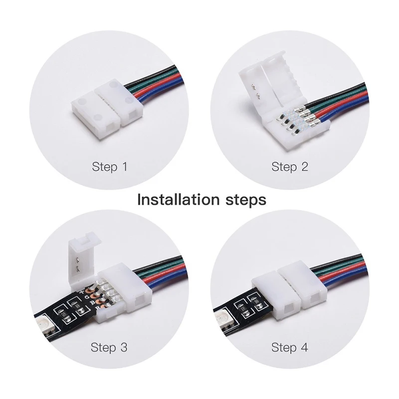 Cabo conector RGB para LED Strip Light, fio de extensão, PVC, 4 pinos, 16cm, 5050