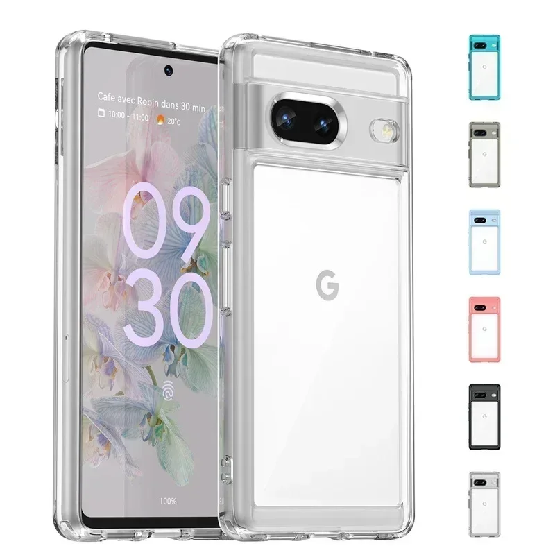 Juste de protection antichoc transparente pour Google Pixel 7, coque pare-chocs pour Google Pixel 7, 8 Pro, 7A