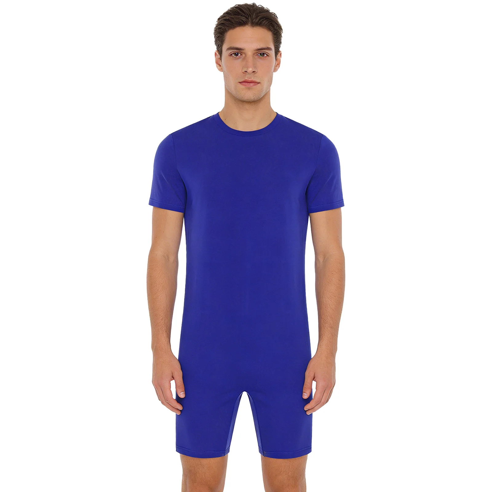Adult Anti-Strip Adaptive Jumpsuit Short Sleeve Zip Bodysuit for Elderly Special Needs Autism Elderly Alzheimer Disabilities