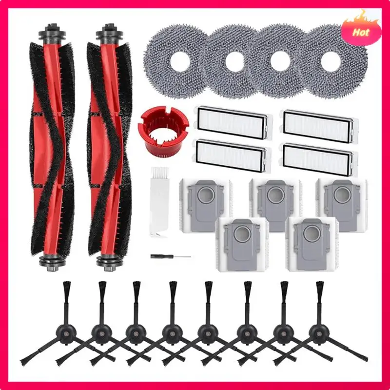 Kit de limpieza de robot de limpieza AD para kit de accesorios Roborock Q Revo, que incluye cepillo principal, almohadilla de fregona, cepillo lateral, filtro Hepa, etc.