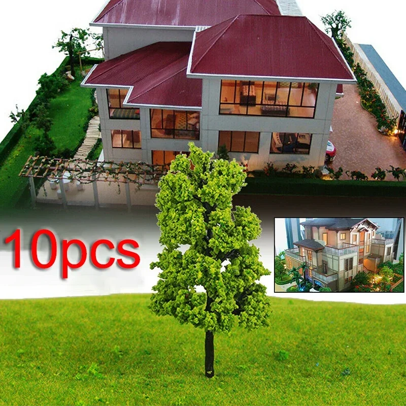 New 10Pcs 11CM HO/OO Scale Model Trees Garden Train Railway Architectural Scenery Landscape Decorations Wargame Park Scenery