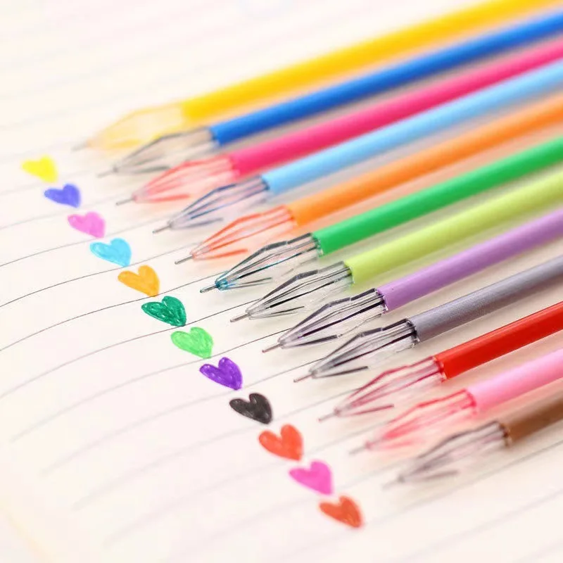 0.5mm 12 Colorful Ballpoint Pen Accessory Set Nibs with Colorful Diamond-shaped Nibs for Smooth Writing