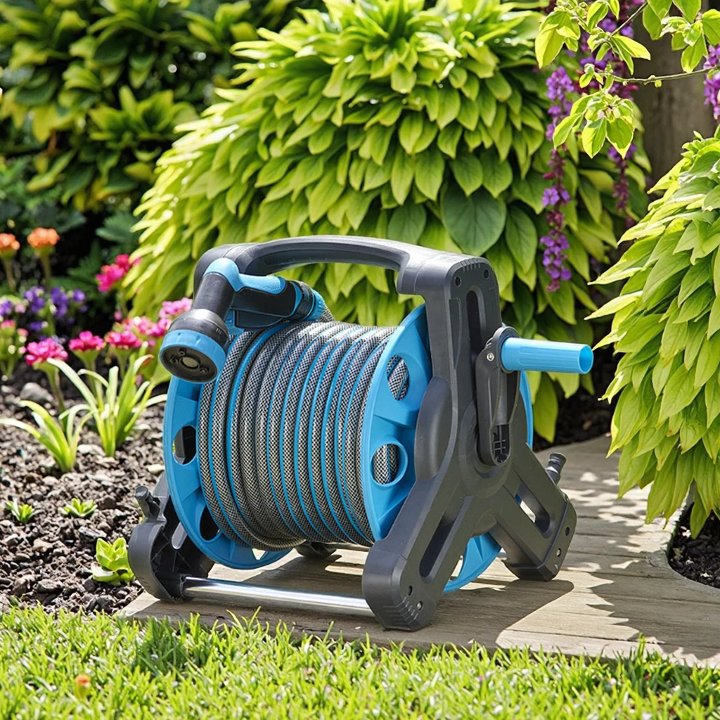 Promotion Garden Hoses Reels High Quality Durable Plastic Retractable Portable Wall High Pressure Water Garden Hose Reel Cart
