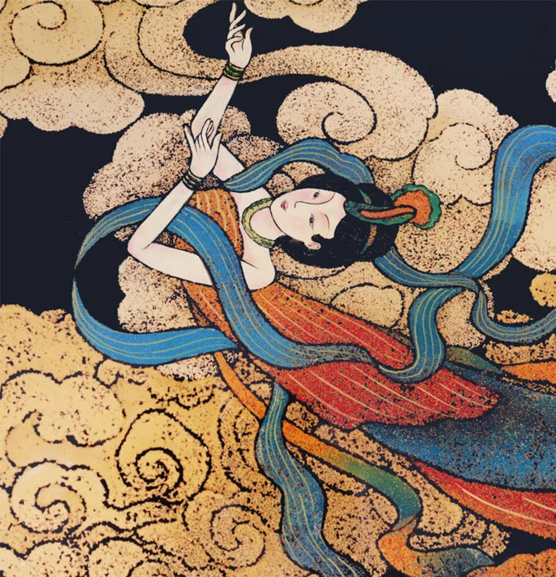 Dried bubble plate mural art hand painted zen tea ceremony