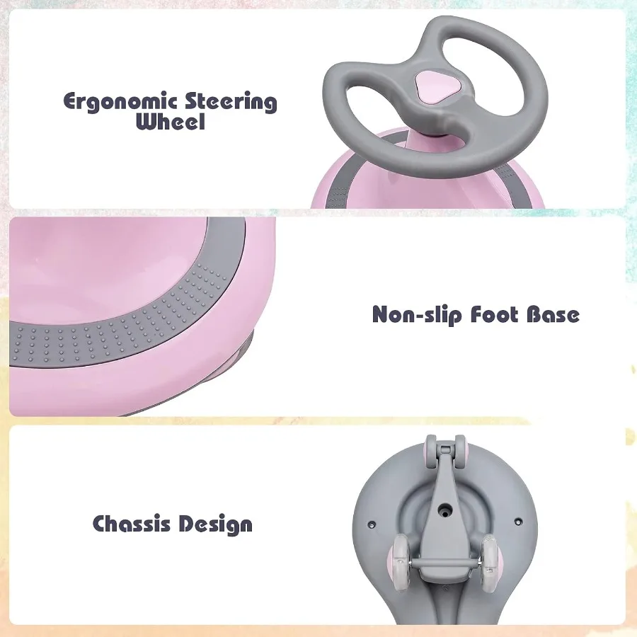 รถโยกเยกแบบหมุนได้ พร้อมล้อ PU สีสันสดใส ไม่มีแบตเตอรี่ ไม่มีเกียร์ ไม่มีแป้นเหยียบ ขี่ง่าย ใช้ได้ทั้งในบ้านและนอกบ้าน