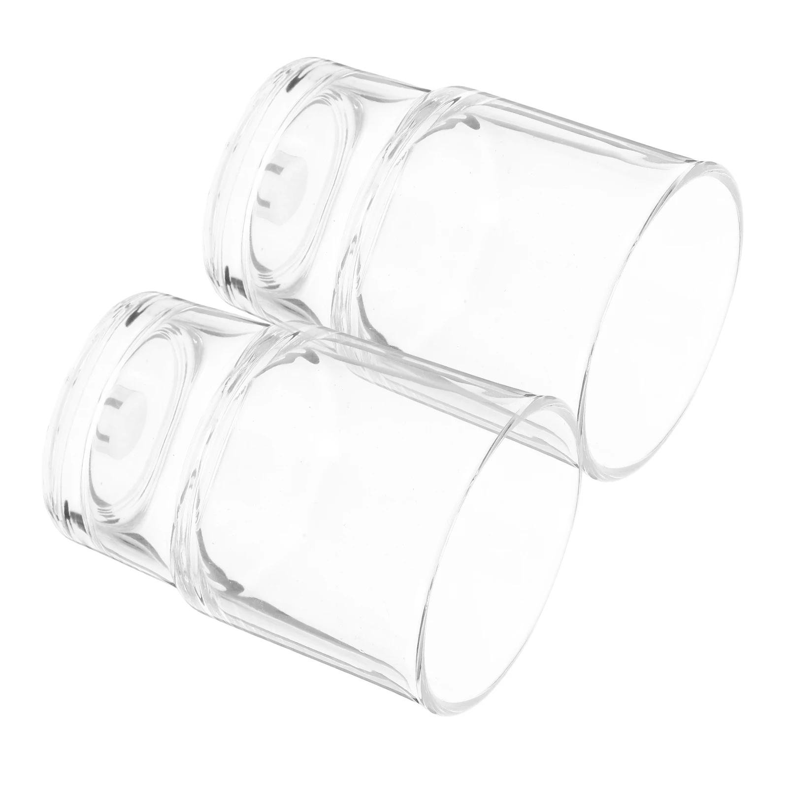 

2 Pcs Glass Toothbrush Cups Transparent Travel Bathroom Accessories Holder Storage Cup for Toothbrush Durability Design