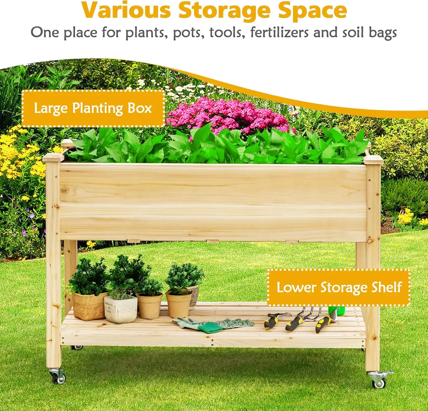 Wooden Raised Garden Bed on Wh - огляд і ціна Raised Garden Bed