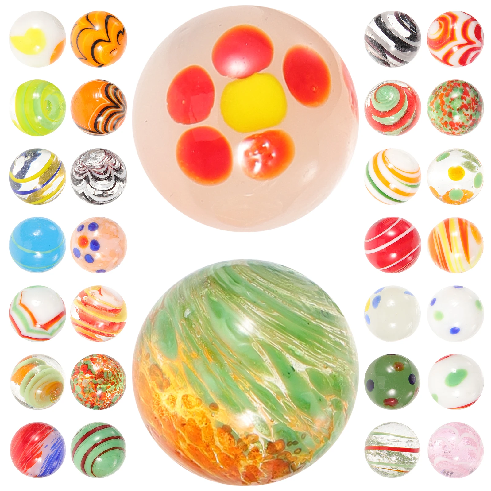 30 pezzi di biglie di vetro palline solide colorate giocattoli per bambini decorazioni per acquari ornamenti per acquari colore casuale sicuro per l'uso dei pesci